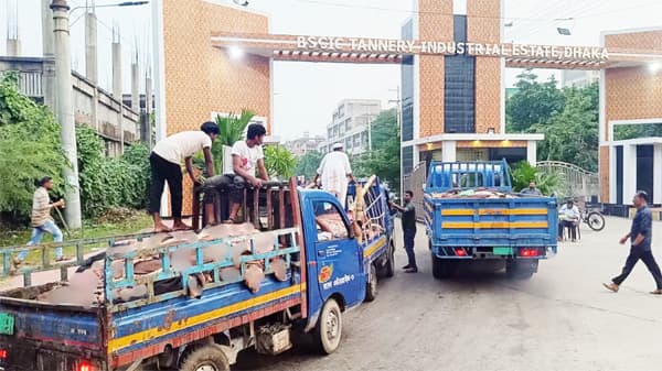 তিন দিনে শিল্পনগরীতে এলো পাঁচ লাখ চামড়া