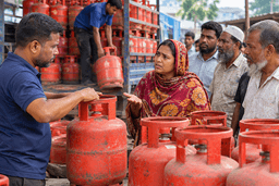 মঠবাড়িয়ায় এলপিজি সিলিন্ডার বিক্রিতে বাড়তি দাম, কোথাও মিলছে না গ্যাস