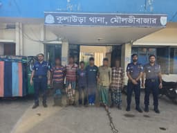 কুলাউড়ায় পুলিশের অভিযানে উদ্ধার চোরাই গরু, গ্রেপ্তার ৬