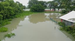 নদী ফুলে ফেঁপে উঠেছে, পিরোজপুরের নিচু এলাকা পানিতে ডুবছে