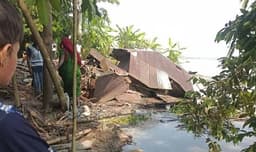 সন্ধ্যা নদীর ভাঙনে বানারীপাড়ায় বসতঘর–জমি বিলীন, অসহায় পরিবার