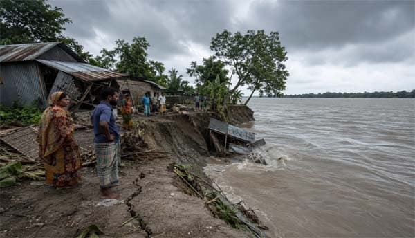 ব্রহ্মপুত্রে পানি বাড়তেই গাইবান্ধায় তীব্র নদীভাঙন, বিলীন হচ্ছে ঘরবাড়ি-জমি