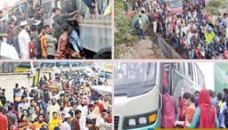 ঈদযাত্রা শুরু, রাজধানী ছাড়ছে ঘরমুখো মানুষের ঢল