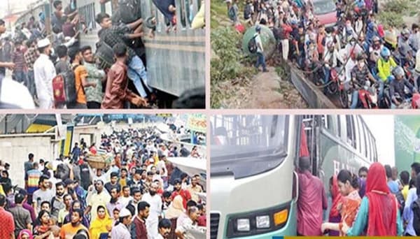 ঈদযাত্রা শুরু, রাজধানী ছাড়ছে ঘরমুখো মানুষের ঢল