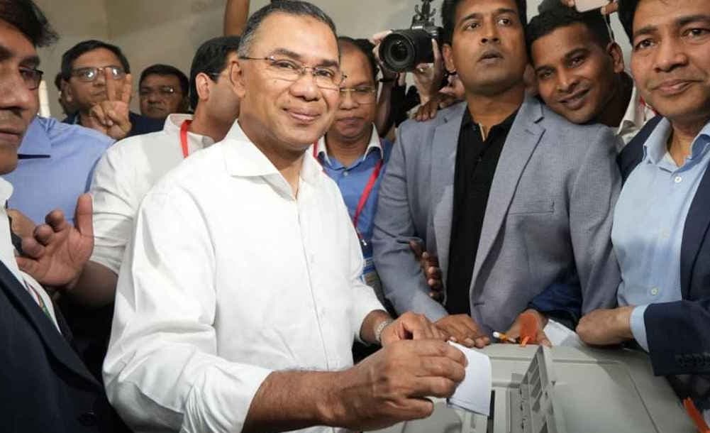 গুলশানে ভোট দিলেন তারেক রহমান, বিএনপি জয়ে আশাবাদ