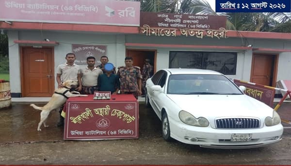 প্রাইভেটকারের গ্যাস সিলিন্ডারে ১৬ হাজার ইয়াবা, চালক আটক