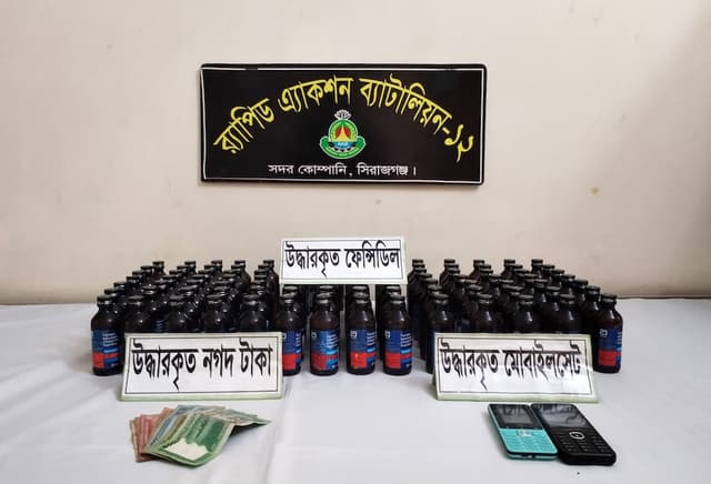 সিরাজগঞ্জে মহাসড়কে ফেন্সিডিলসহ দুই নারী গ্রেপ্তার