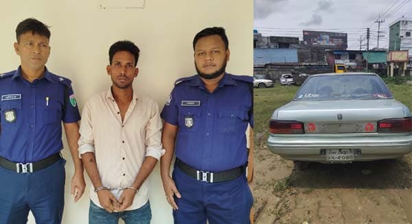 কুলাউড়ায় চুরি হওয়া প্রাইভেটকার উদ্ধার, আটক ১
