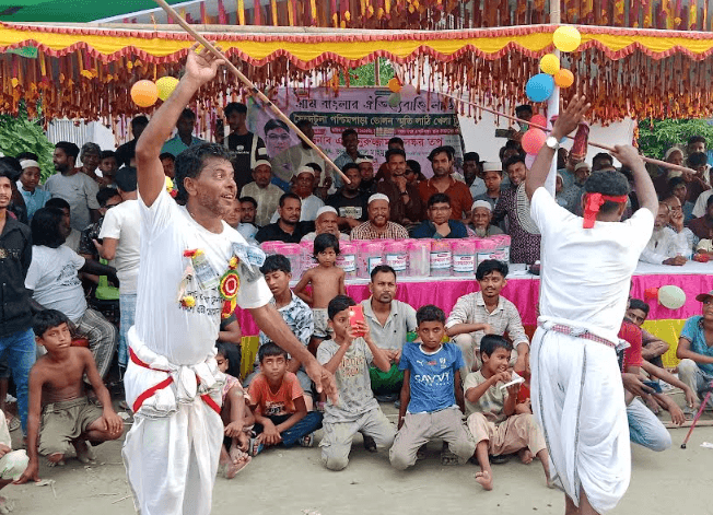সরাইলে হয়ে গেল গ্রাম বাংলার ঐতিহ্যবাহী লাঠি খেলা