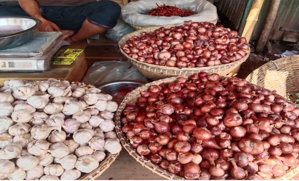 সরাইলে মৌসুমের শুরুতেই  চড়া পেঁয়াজের বাজার  