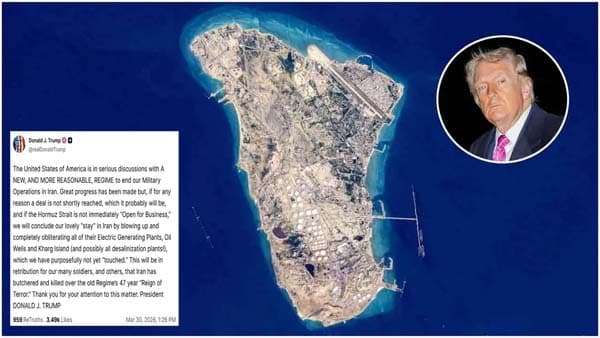 ইরানের খারগ দ্বীপ লক্ষ্যযুক্ত যুক্তরাষ্ট্রের শক্তিশালী হুমকি ট্রাম্পের