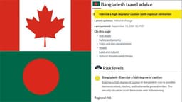 বাংলাদেশ ভ্রমণে কানাডার নাগরিকদের জন্য উচ্চমাত্রার সতর্কতা