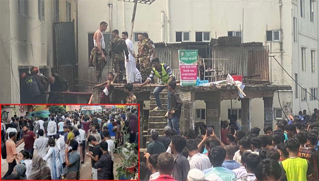 শিক্ষার্থীতে ঠাসা ভবনে বিধ্বস্ত যুদ্ধবিমান, আতঙ্কে উত্তরা