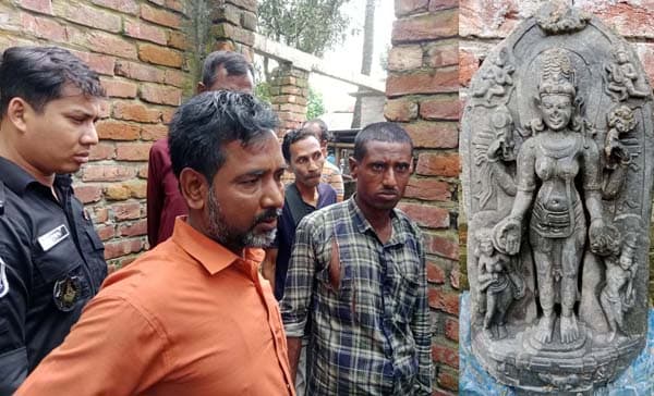 ধামইরহাটে কষ্টিপাথরের মূর্তি উদ্ধার, দুইজন আটক