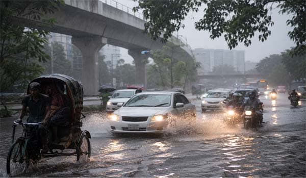 রাজধানীতে ঝুম বৃষ্টি, পাহাড়ি জেলায় ভূমিধসের আশঙ্কা