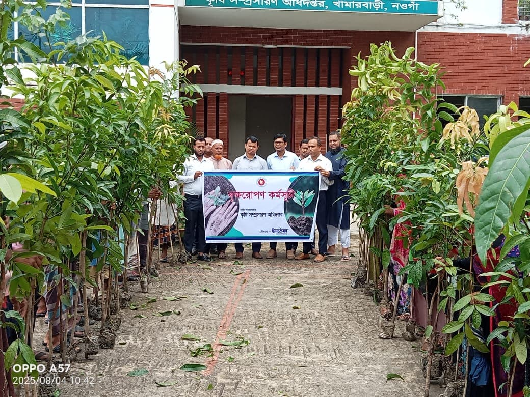 নওগাঁয় কৃষকদের মাঝে ইনতেফার ফলজ-বনজ চারা বিতরণ