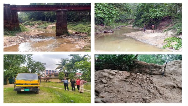 মৌলভীবাজারে রাতের আঁধারে চলছে অবৈধ বালু উত্তোলন, হুমকির মুখে পরিবেশ