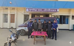 কুলাউড়ায় দেশীয় অস্ত্র এবং লুন্ঠিত মালামালসহ ৪ ডাকাত গ্রেফতার