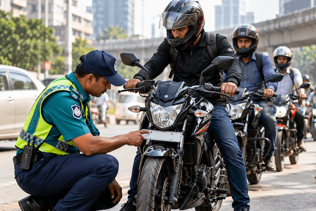 ১৫ নভেম্বরের মধ্যে মোটরসাইকেলের সামনে নম্বরপ্লেট লাগানোর নির্দেশ বিআরটিএর