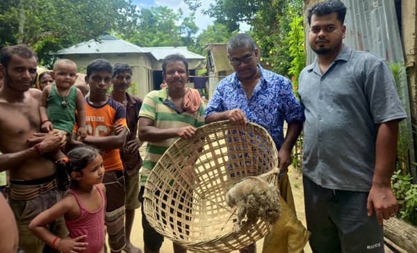 শ্রীমঙ্গলে একইদিনে দাঁড়াশ, তক্ষক ও লজ্জাবতী বানর উদ্ধার