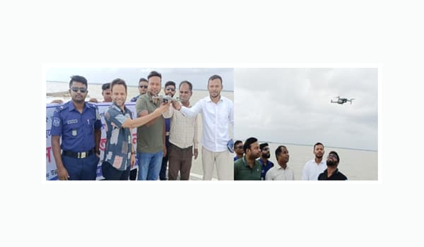 বরিশালের নদীতে রাতেও ড্রোন নজরদারিতে ধরা পড়ছে অবৈধ জাল