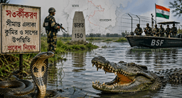 কাঁটাতার নয়, সীমান্তে কুমির-সাপ বসানোর উদ্যোগ ভারতের 
