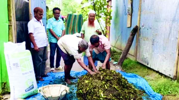 লাখাইয়ে প্রথমবারের মতো ট্রাইকোকম্পোস্ট জৈব সার উৎপাদন