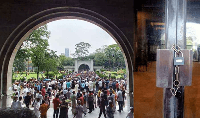 নগর ভবনে তালা, ইশরাকের দাবিতে উত্তাল ঢাকা