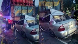 ভাঙ্গা মহাসড়কে ট্রাকের পেছনে প্রাইভেটকার, নিহত পাঁচজন