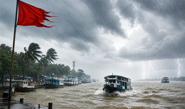 নদীবন্দরে সতর্কসংকেত, ছয় অঞ্চলে ঝড়বৃষ্টির শঙ্কা