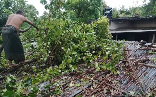নওগাঁতে আকস্মিক ঝড়-বৃষ্টিতে শতাধিক ঘরবাড়ি লণ্ডভণ্ড, মৃত্যু একজনের