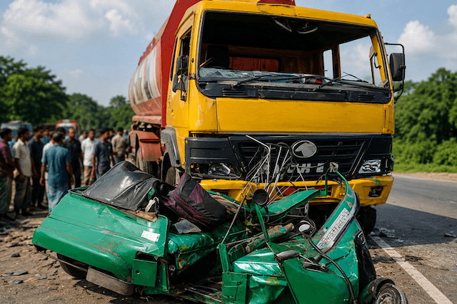 ওসমানীনগরে ট্রাক-সিএনজি সংঘর্ষে নিহত চার