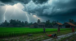 দেশে বজ্রপাতে প্রাণ গেল ১২ জনের, গ্রামবাংলায় আতঙ্ক