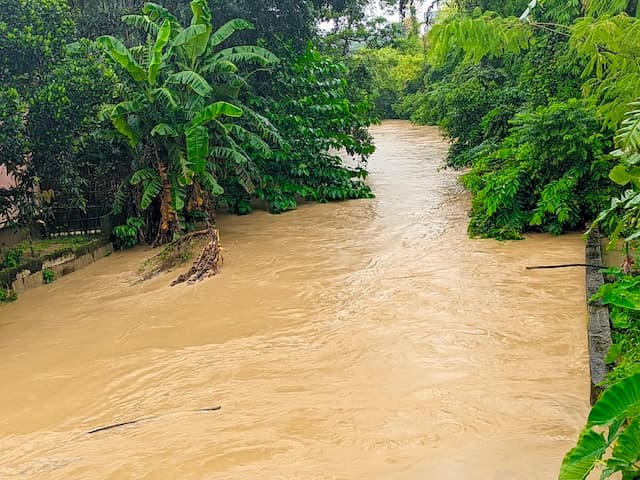 টানা বর্ষণে মৌলভীবাজারে বাড়ছে নদীর পানি, বন্যার আশঙ্কা