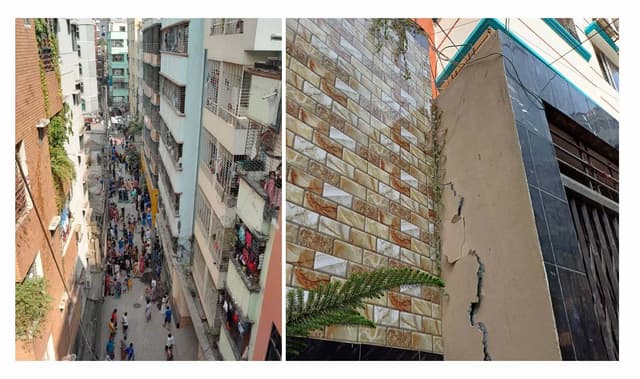 ভূমিকম্পে কসাইটুলীতে পাঁচতলা ভবনের রেলিং ধস, নিহত ৩