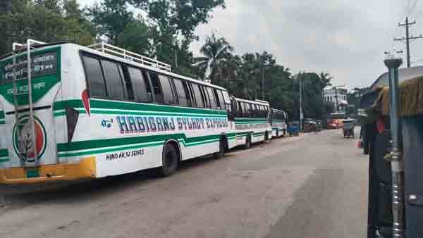 শ্রমিক দ্বন্দ্বে হবিগঞ্জ-সিলেট বাস বন্ধ, যাত্রীদের চরম ভোগান্তি