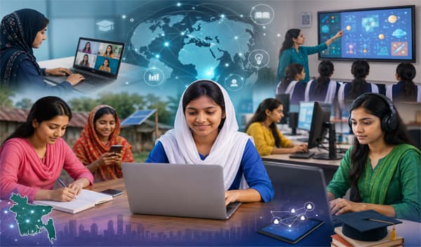 নারী শিক্ষায় প্রযুক্তির বিস্তার, বদলে যাচ্ছে শেখার ধরন