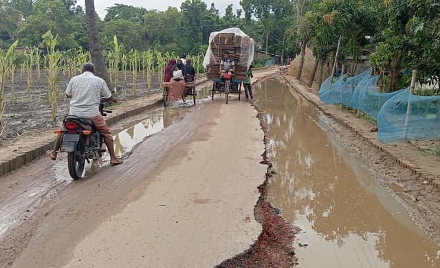 আত্রাইয়ে রাস্তার দুরবস্থায় শিক্ষার্থী ও জনদুর্ভোগ চরমে