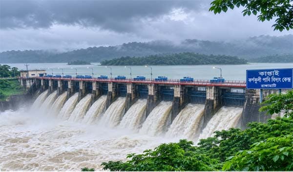 উজানের ঢলে কাপ্তাই বাঁধের জলকপাট খুলছে শনিবার