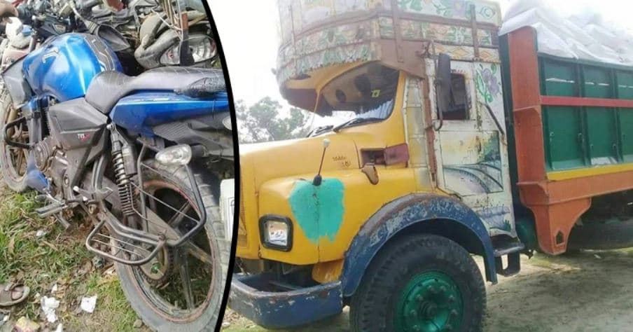 মোটরসাইকেলে বাড়ি ফেরার পথে ট্রাকচাপায় ৩ ছাত্র নিহত