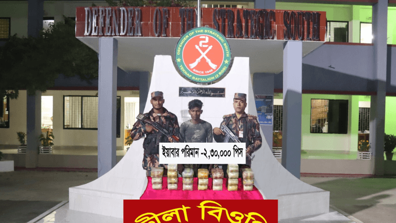 টেকনাফ সীমান্তে দুই লাখ ত্রিশ হাজার ইয়াবাসহ রোহিঙ্গা আটক