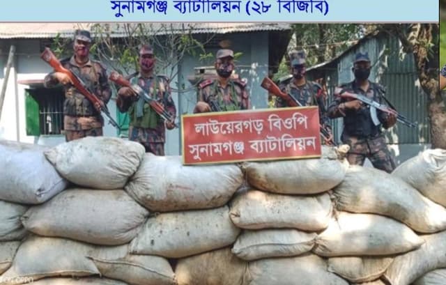 তাহিরপুর সীমান্তে ৬ লক্ষাধিক টাকার কয়লা জব্দ