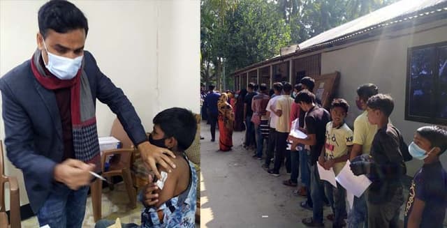 গোয়ালন্দে শিক্ষার্থীদের টিকাদান কার্যক্রম শুরু