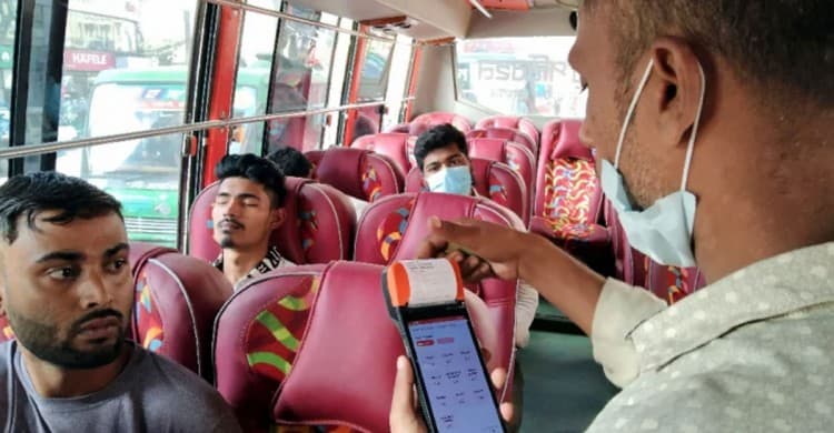রাজধানীর ১৫টি কোম্পানির বাসে ই-টিকিট সার্ভিস চালু