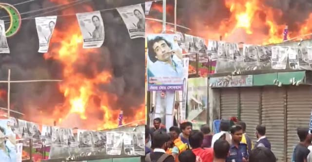 নিতাইগঞ্জে কর্কশিটের গোডাউনে আগুন