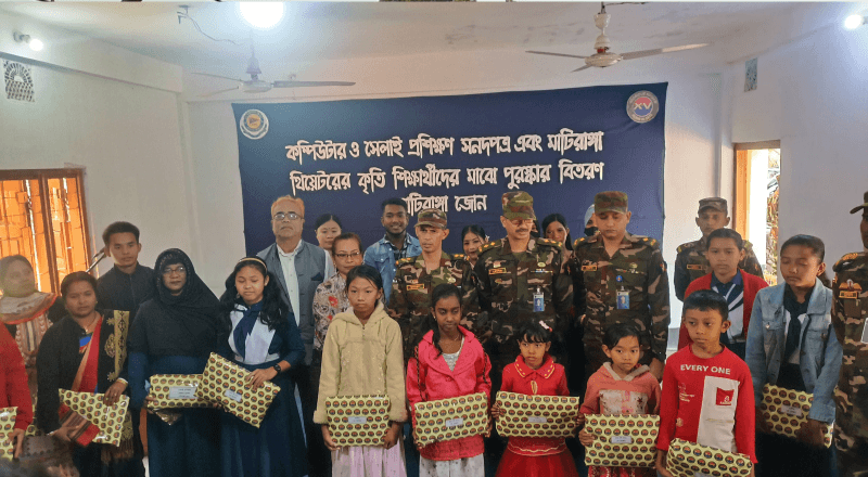 মাটিরাঙ্গাতে সেনাবাহিনীর মানবিক সহায়তা প্রদান