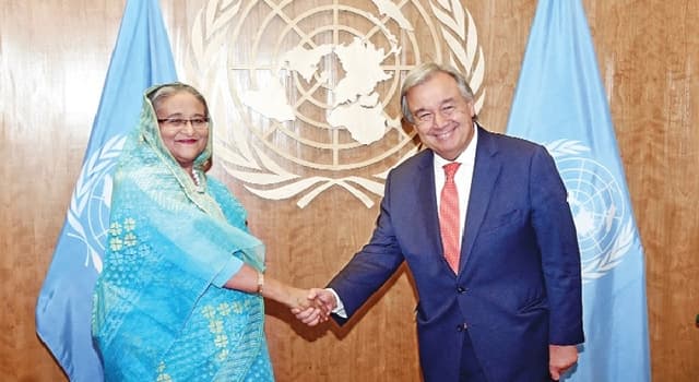শেখ হাসিনাকে অভিনন্দন জানাল জাতিসংঘ