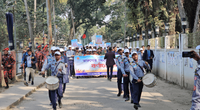 রাজবাড়ীতে তারুণ্যের উচ্ছ্বাসে বর্ণাঢ্য র‌্যালি