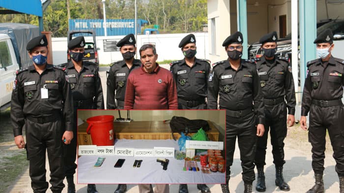 র‌্যাব-৮ এর অভিযানে বিদেশী পিস্তলসহ শীর্ষ সন্ত্রাসী বোমা বাবুল আটক