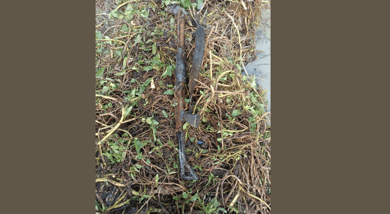 নালায় মাছ ধরে মিলল লুট হওয়া শটগান